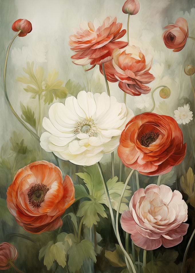Floral Ranunculus Flowers