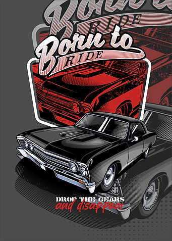 Born to Ride Classic Car Graphic