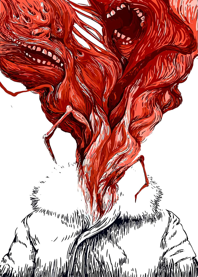 Red Rage Monster Illustration