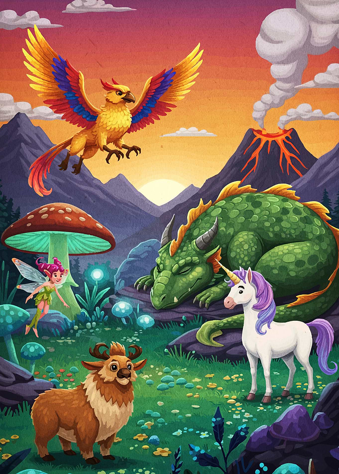 Fantasy Creatures Magical Landscape