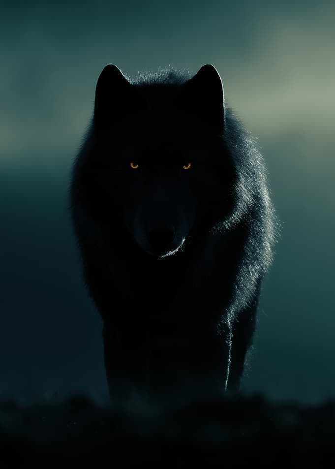 Black Wolf Portrait