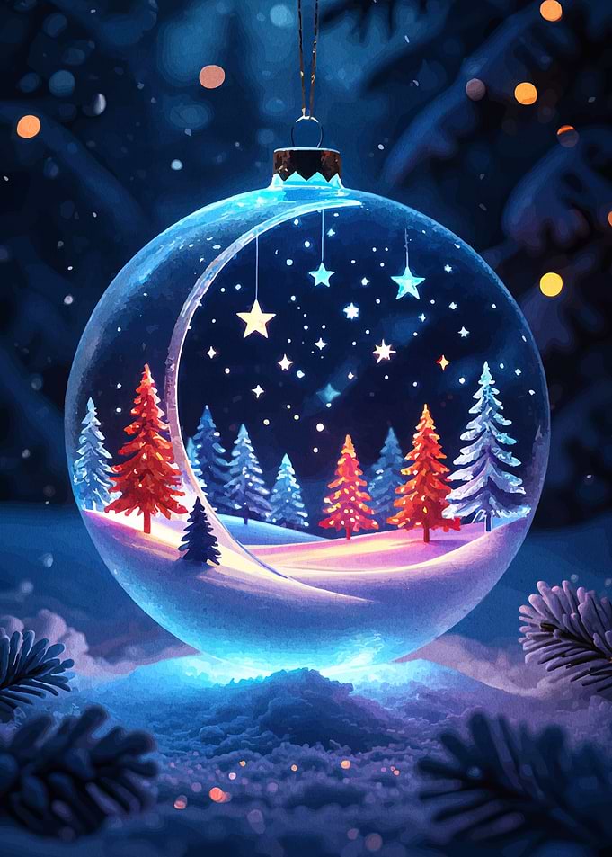 Christmas Ornament Winter Scene