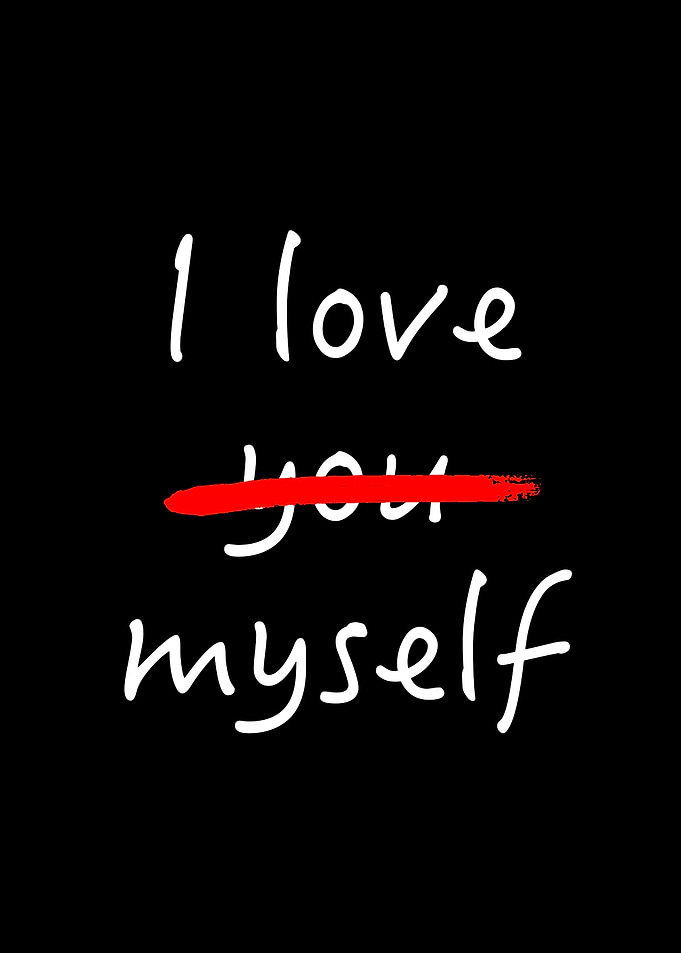 I love myself text art