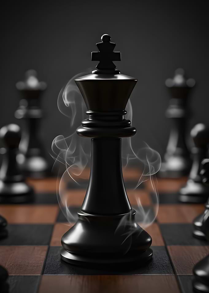 Chess King in Smoke