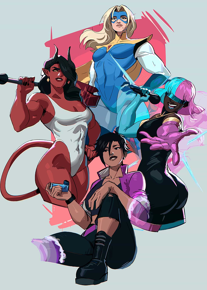 Superhero Team Illustration