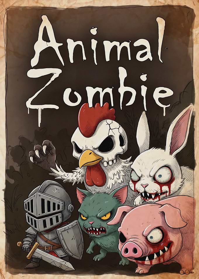 Animal Zombie Cartoon Poster
