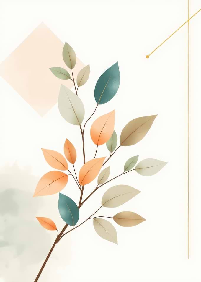 Abstract Leaves and Geometric Shapes