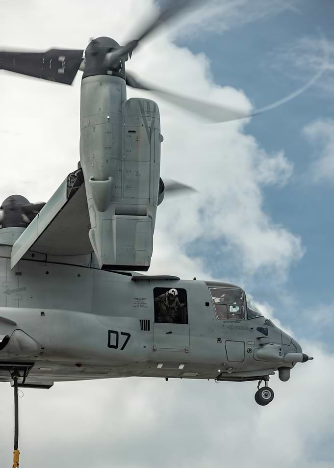V-22 Osprey Tiltrotor Aircraft in Flight