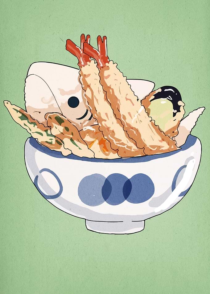 Tempura Bowl Illustration