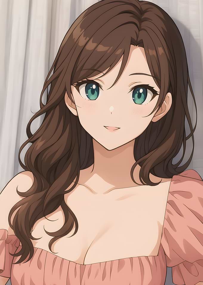 Anime Girl Portrait with Brown Hair