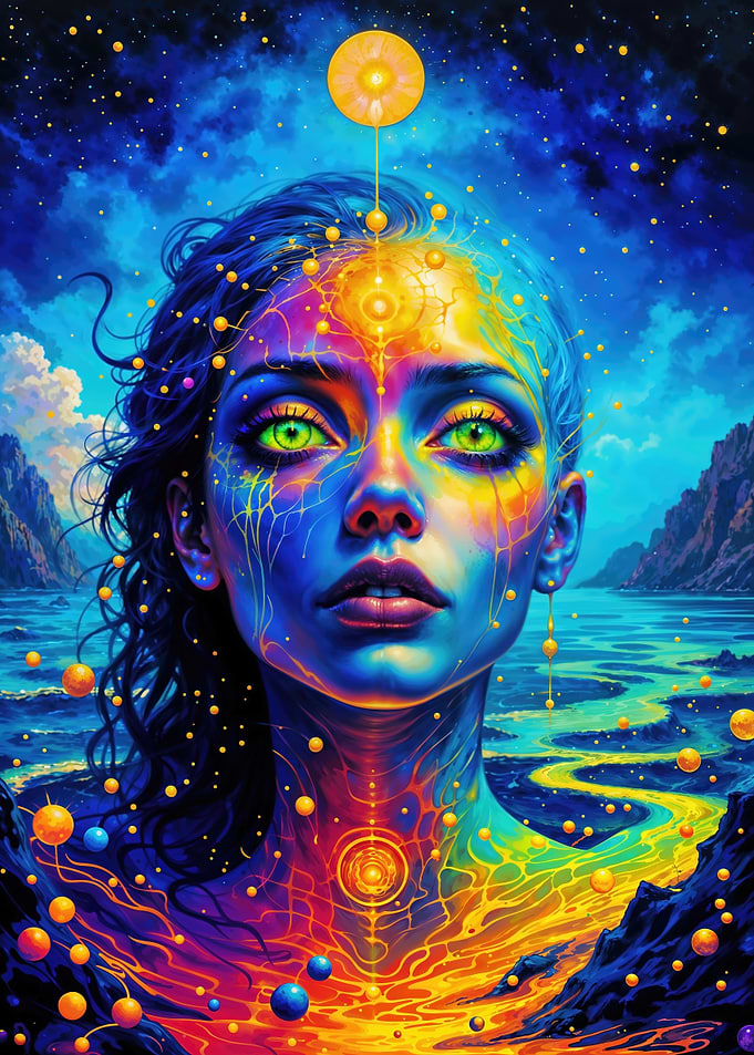 Colorful Portrait with Abstract Elements
