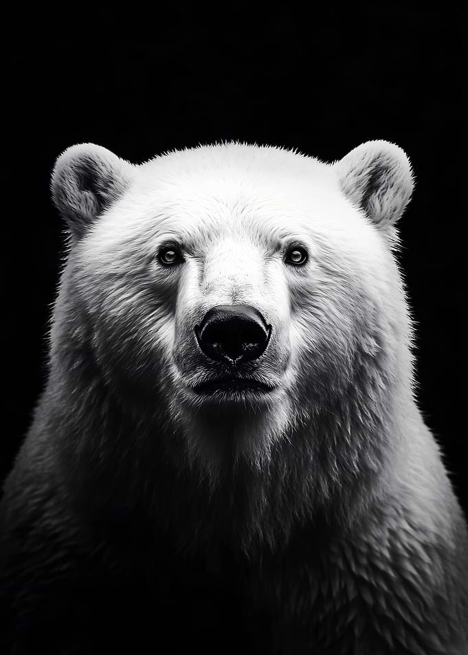 Monochrome Polar Bear Portrait