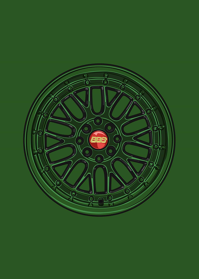 Green BBS Wheel Illustration