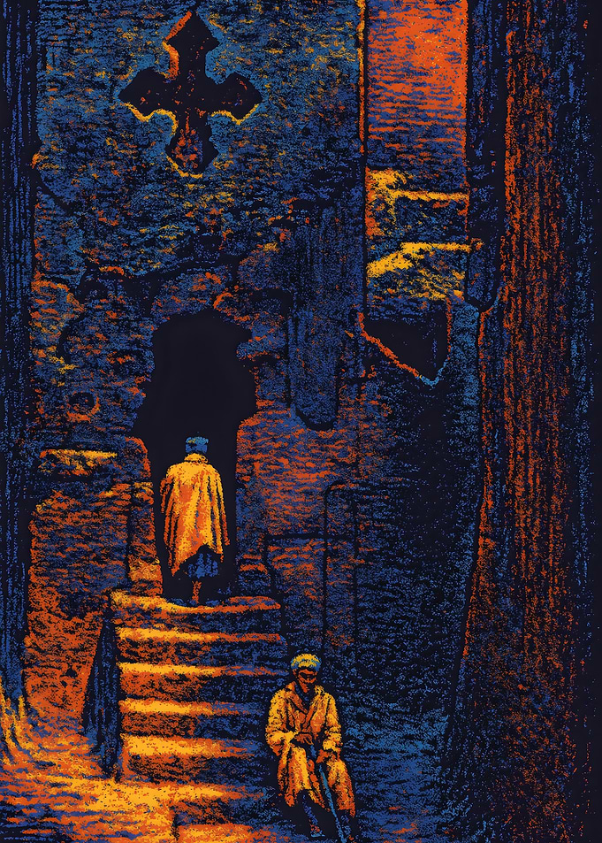 Lalibela Rock-Hewn Passage – Habesha Spiritual Glow Art