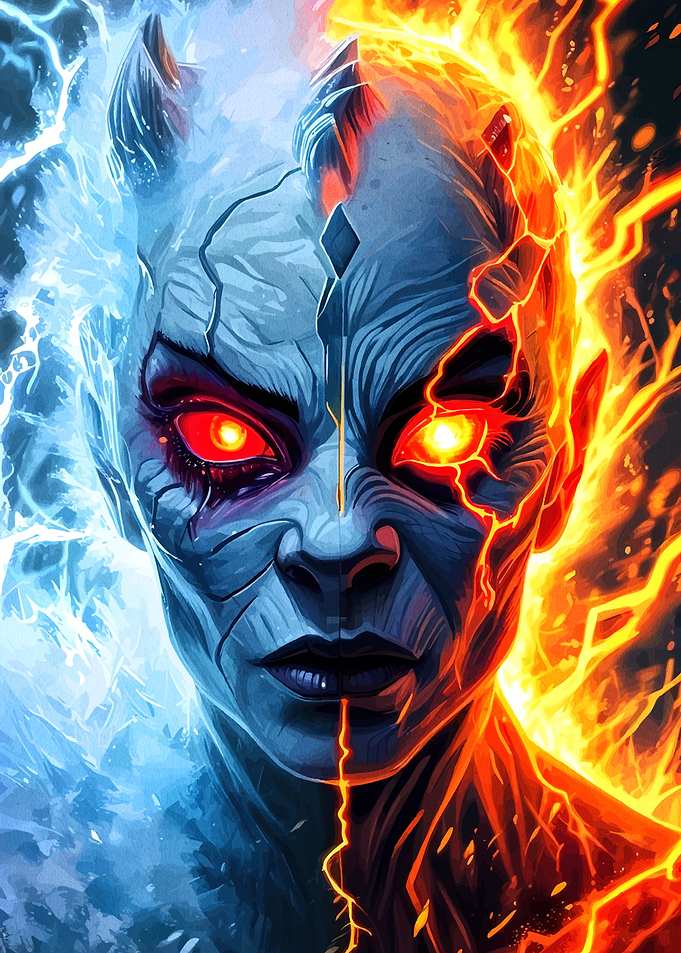 Ice and Fire Elemental Portrait