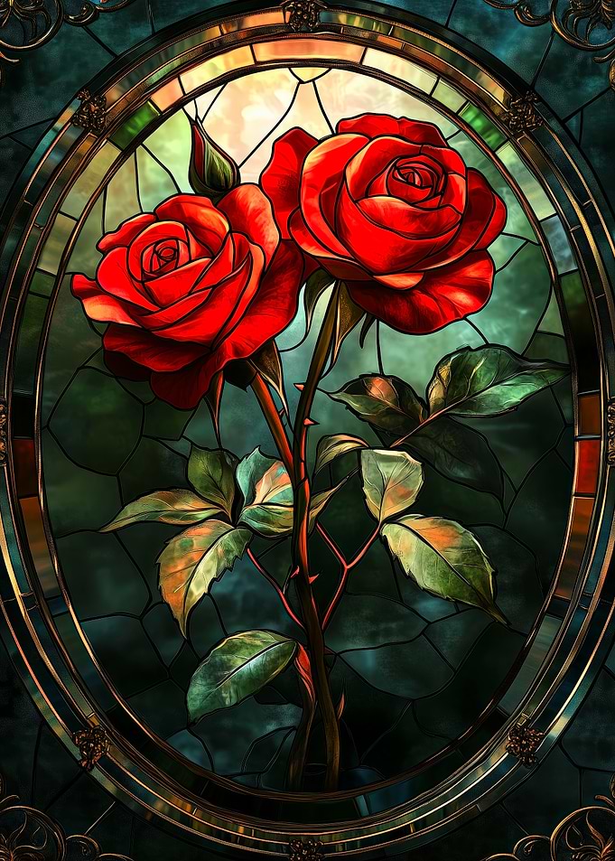 Stained Glass Roses