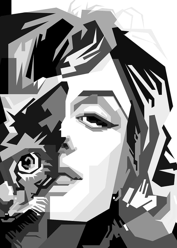 Monochrome Portrait: Woman and Cat