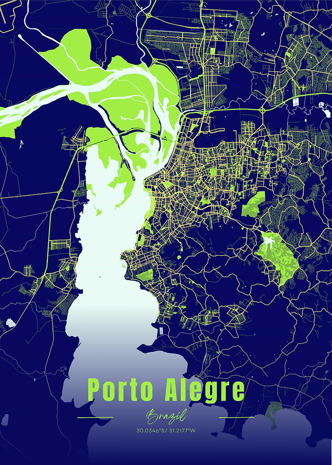 Porto Alegre, Brazil City Map