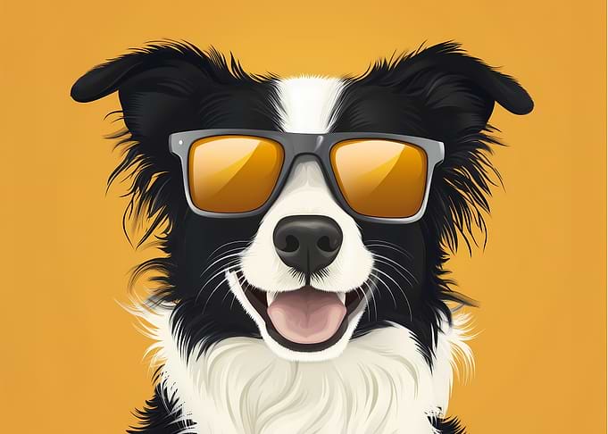 Cool Border Collie with Sunglasses