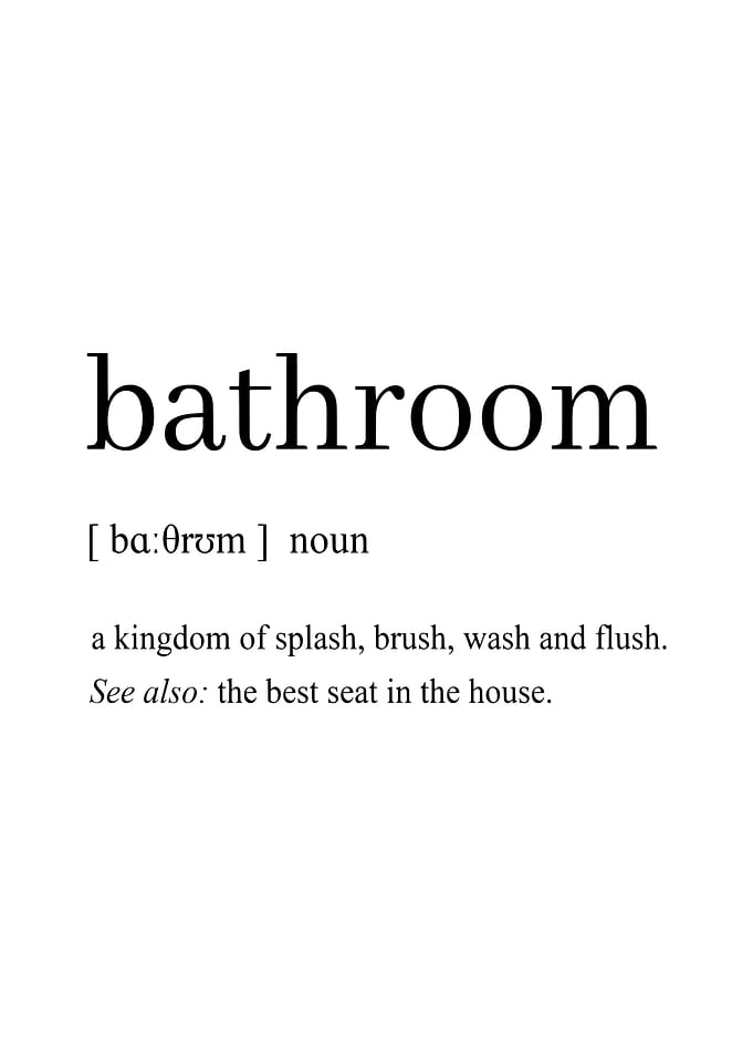 Bathroom Definition Poster – Funny Dictionary Wall Art