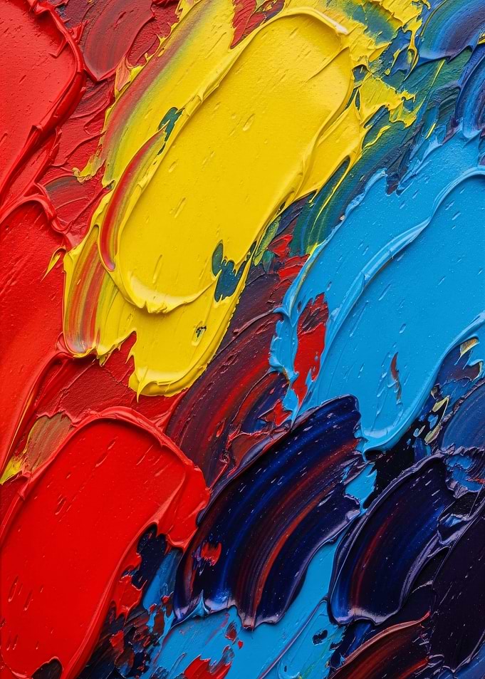 Abstract Oil Painting with Bold Colors