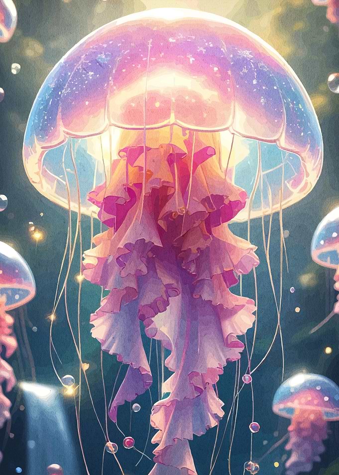 Dreamy Jellyfish Watercolor