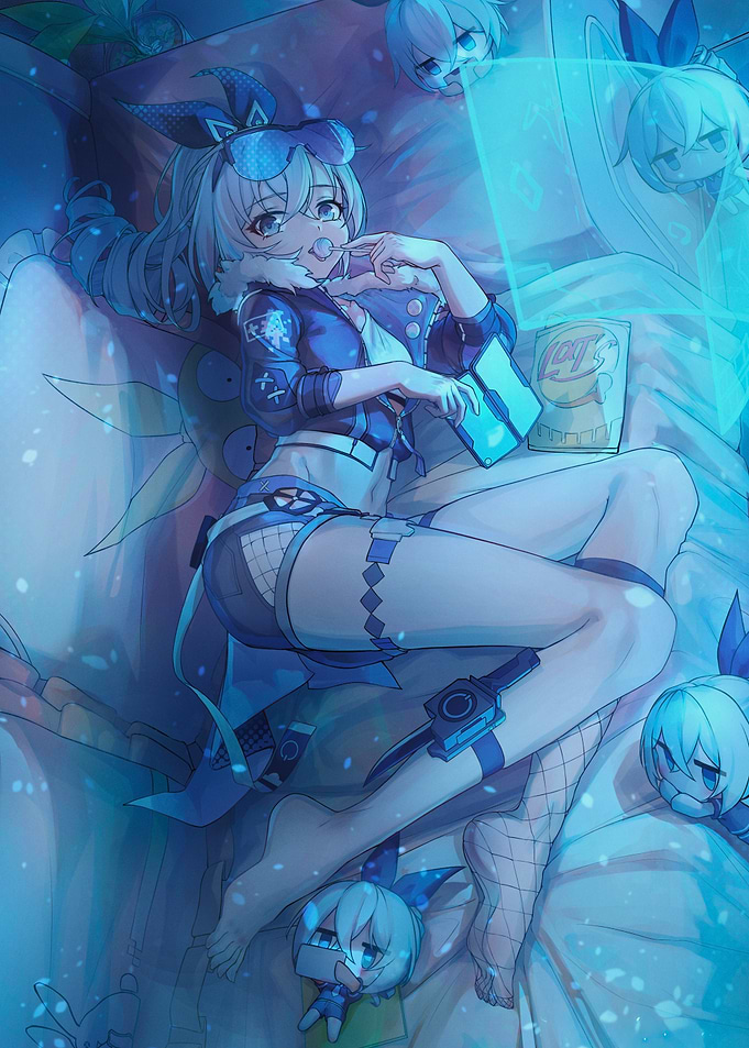Girl Relaxing with Chips