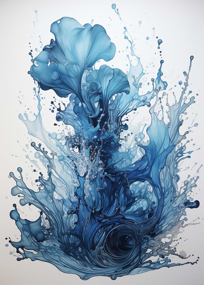 Abstract Blue Water Splash