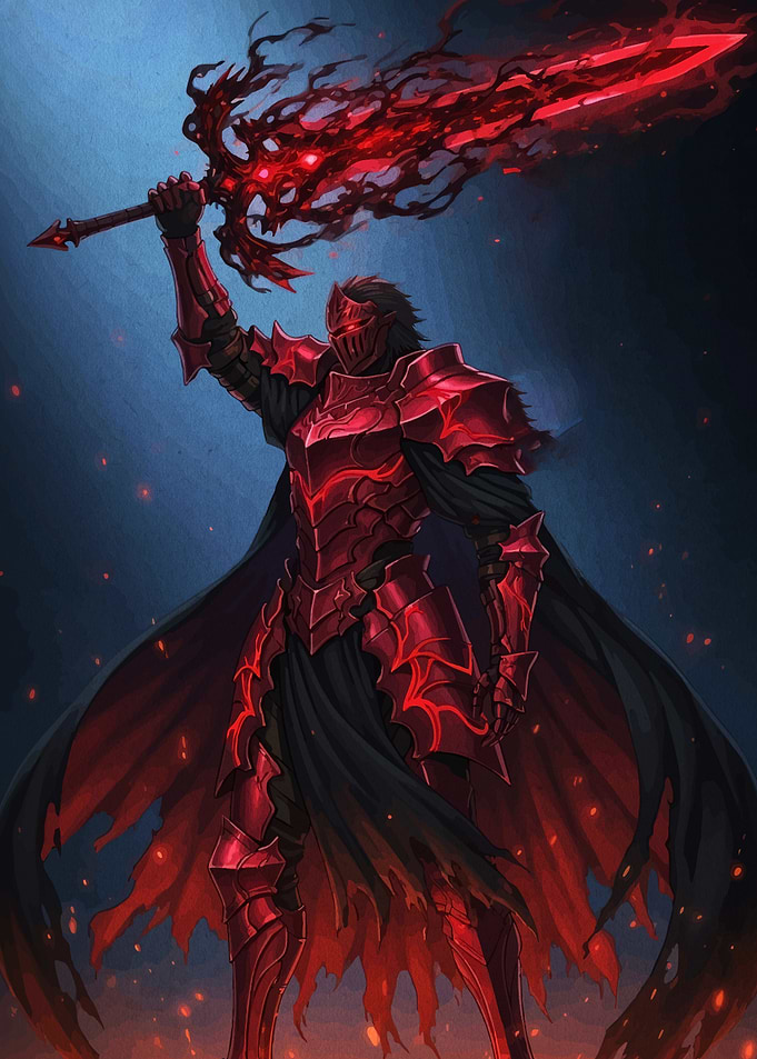 Red Knight Fiery Sword