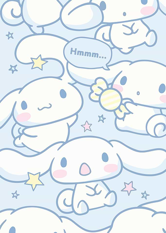 Cinnamoroll Pattern with Stars and Candy