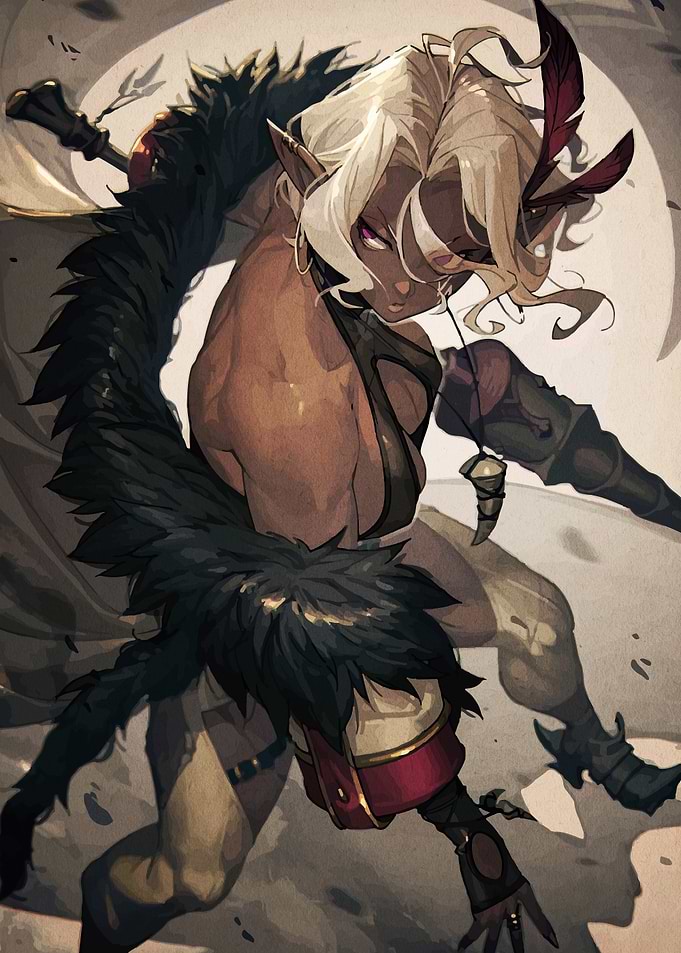 Fantasy Elf Warrior Woman Illustration