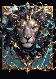 Ornate Lion Portrait