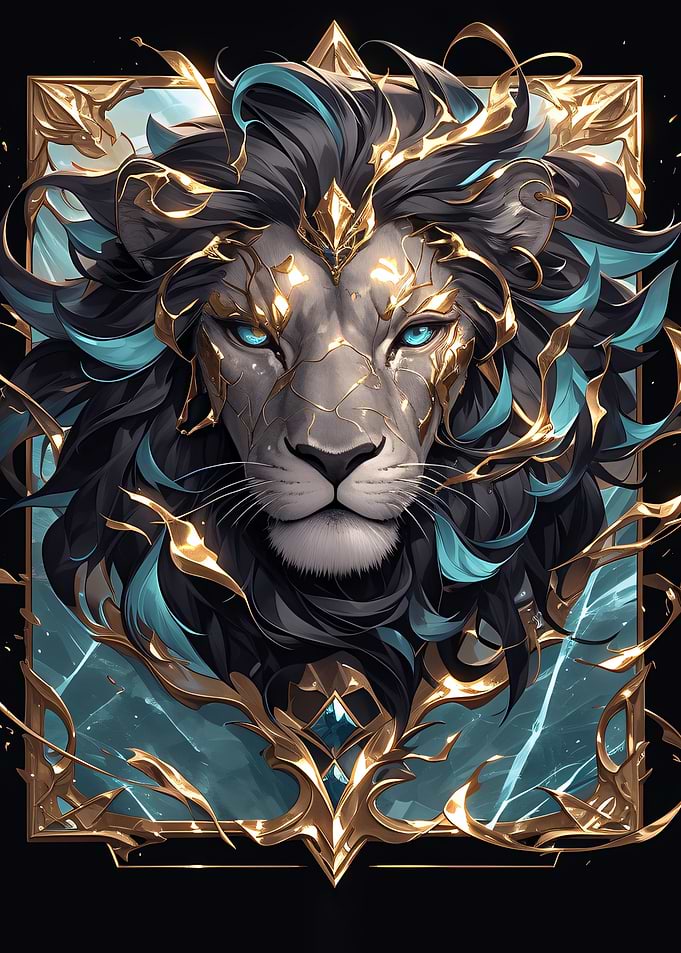 Ornate Lion Portrait