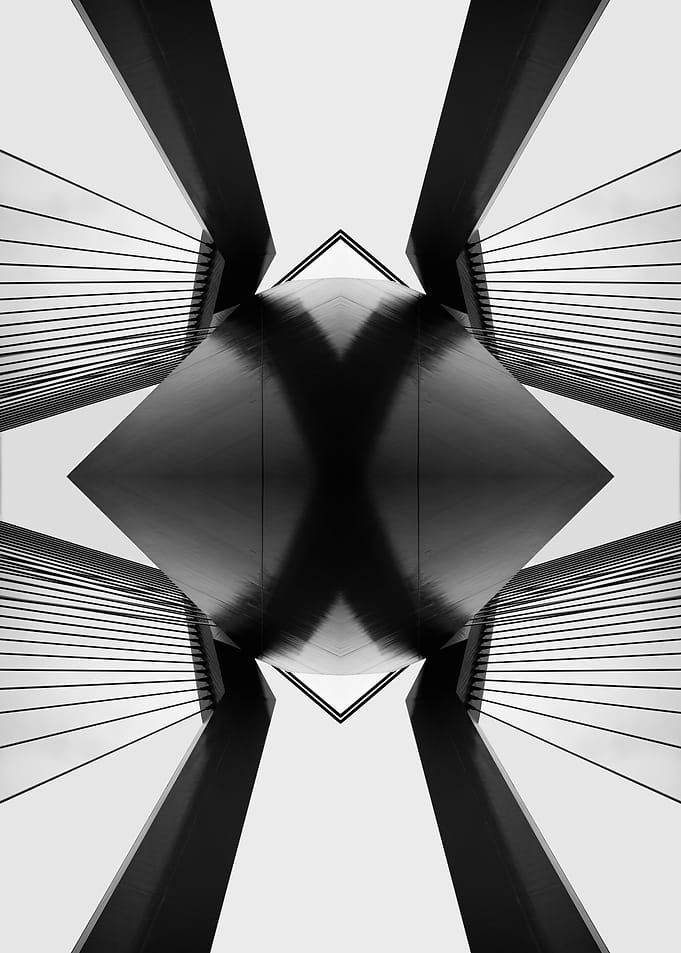Abstract Bridge Architecture in Black and White