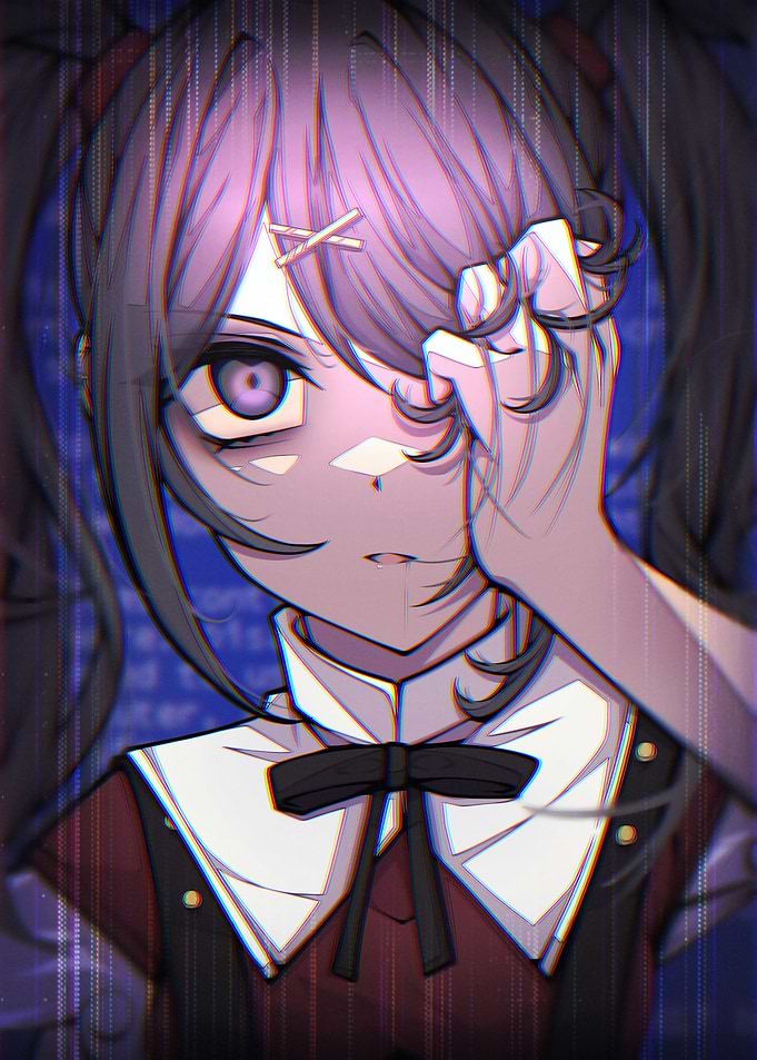 Anime Girl with Purple Eyes