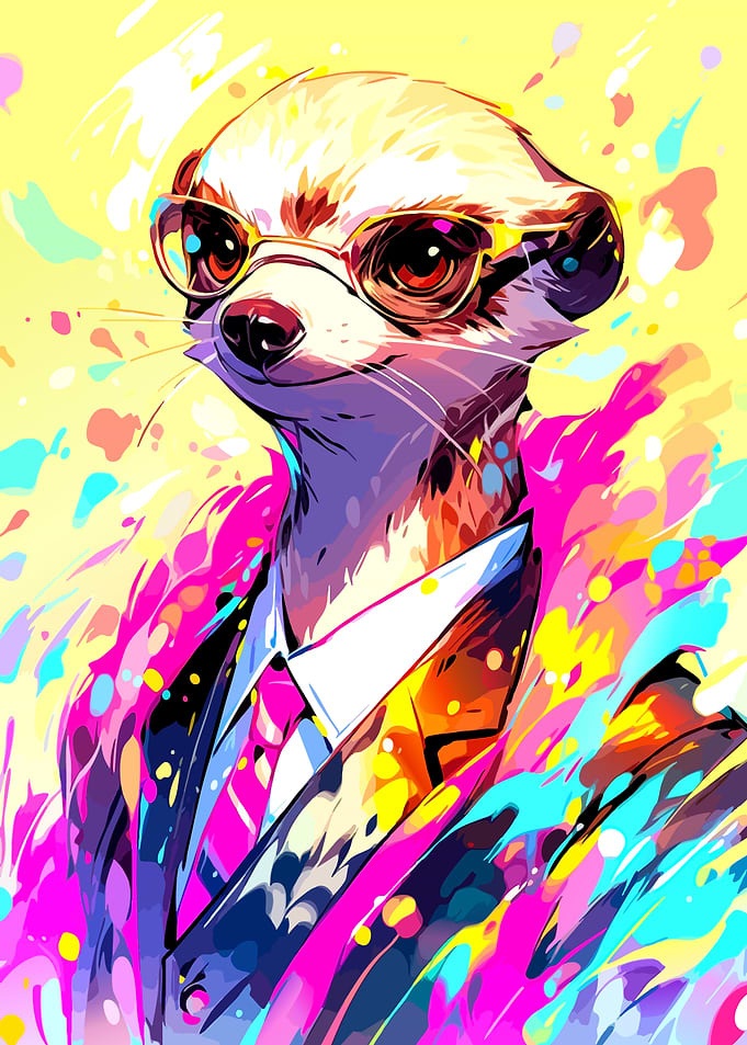 Meerkat in Suit with Glasses