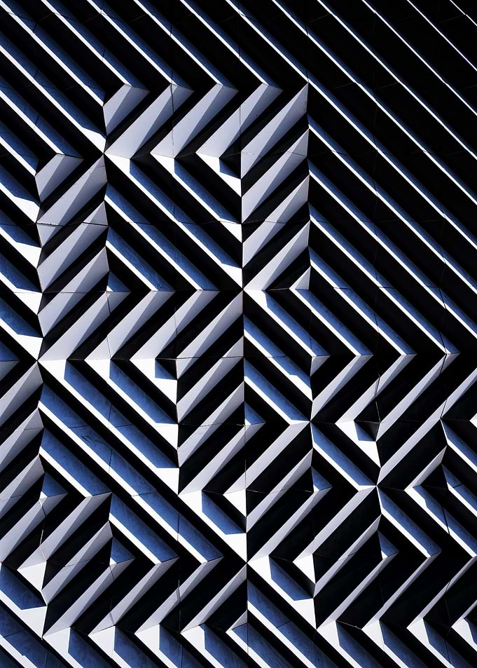Abstract Geometric Pattern in Black and White