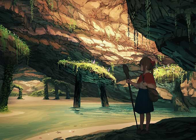 Cave Explorer Girl with Staff