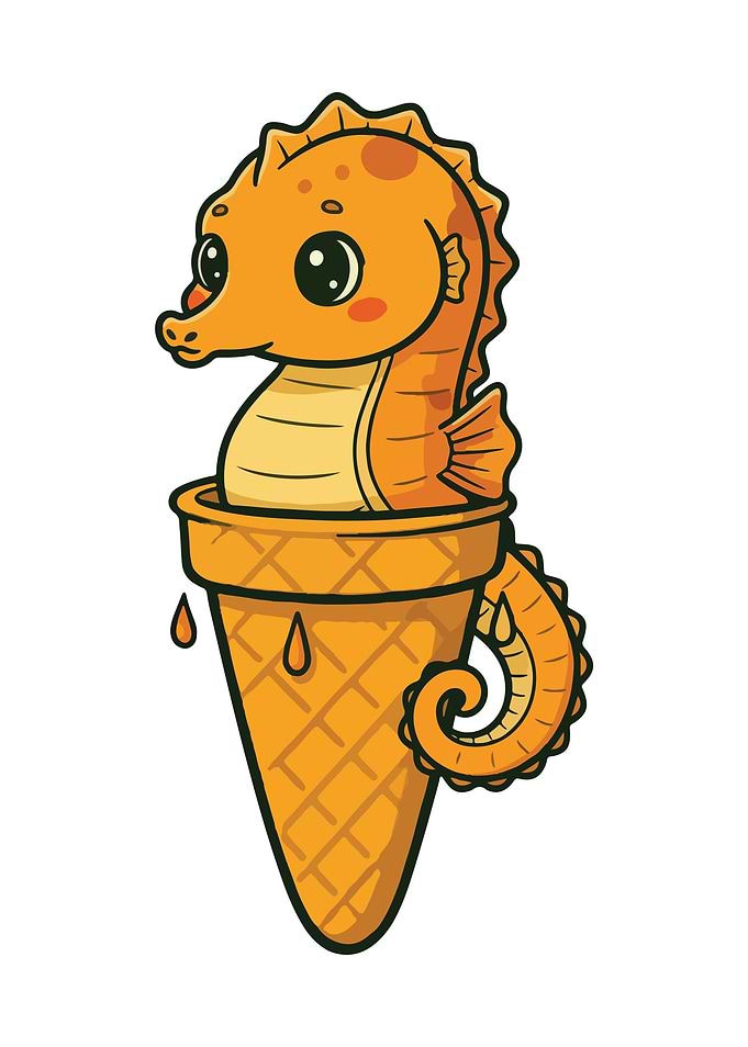 Seahorse in Ice Cream Cone