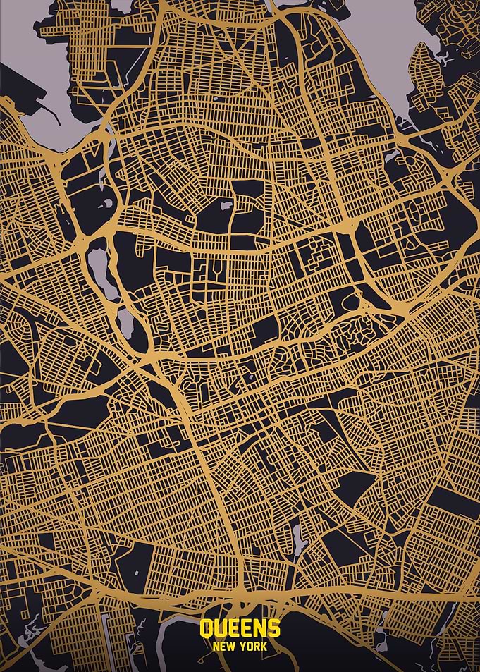 Queens, New York City Map Art
