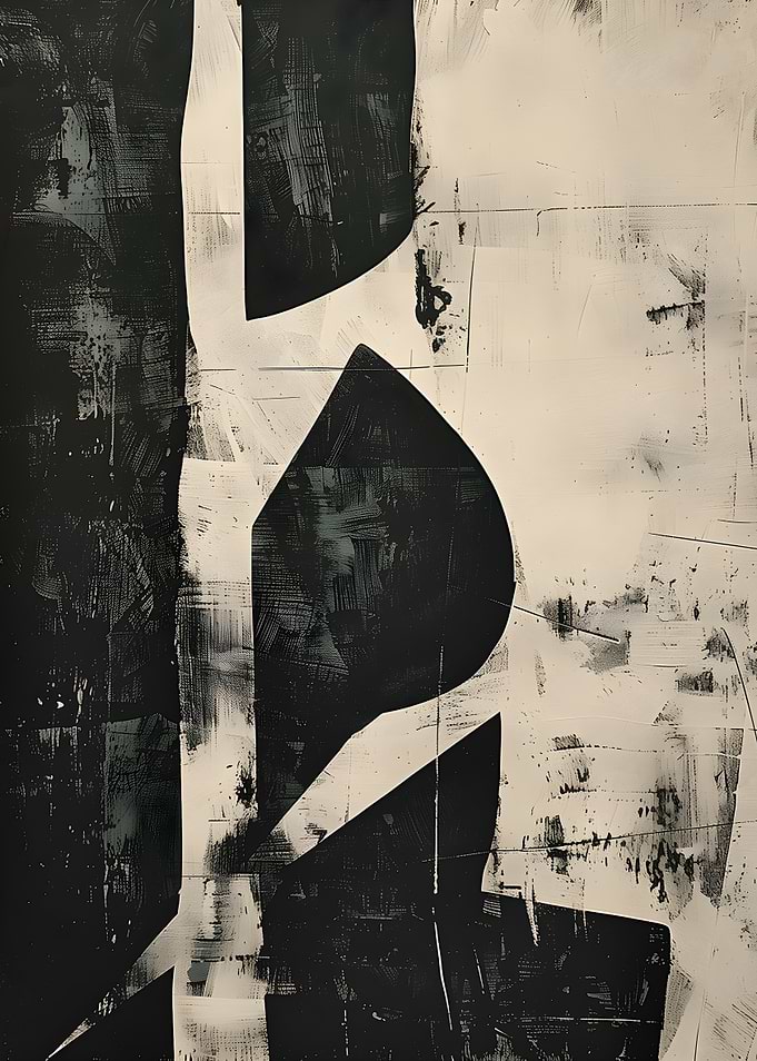 Abstract Black and White Painting