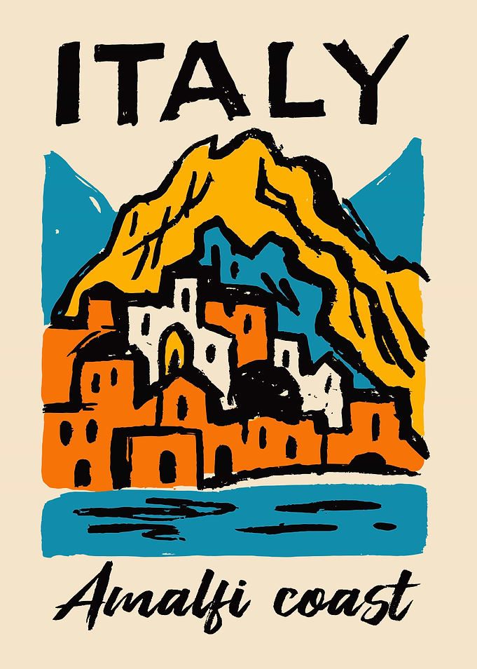 Italy Amalfi Coast Travel Poster