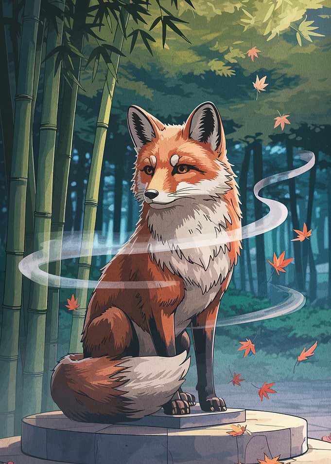 Fox in Forest Digital Art