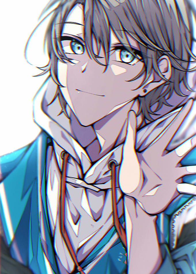 Anime Boy with Blue Hoodie