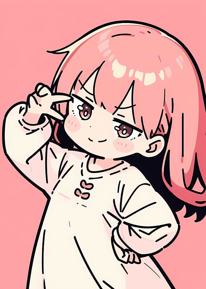 Cute Anime Girl with Pink Hair