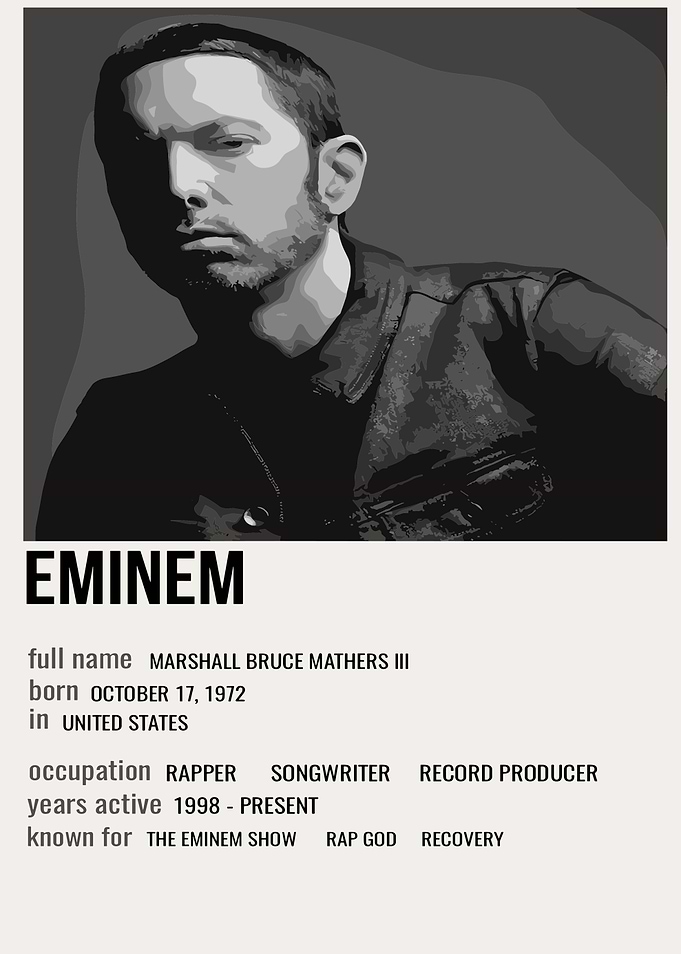 Eminem Minimalist Portrait Poster