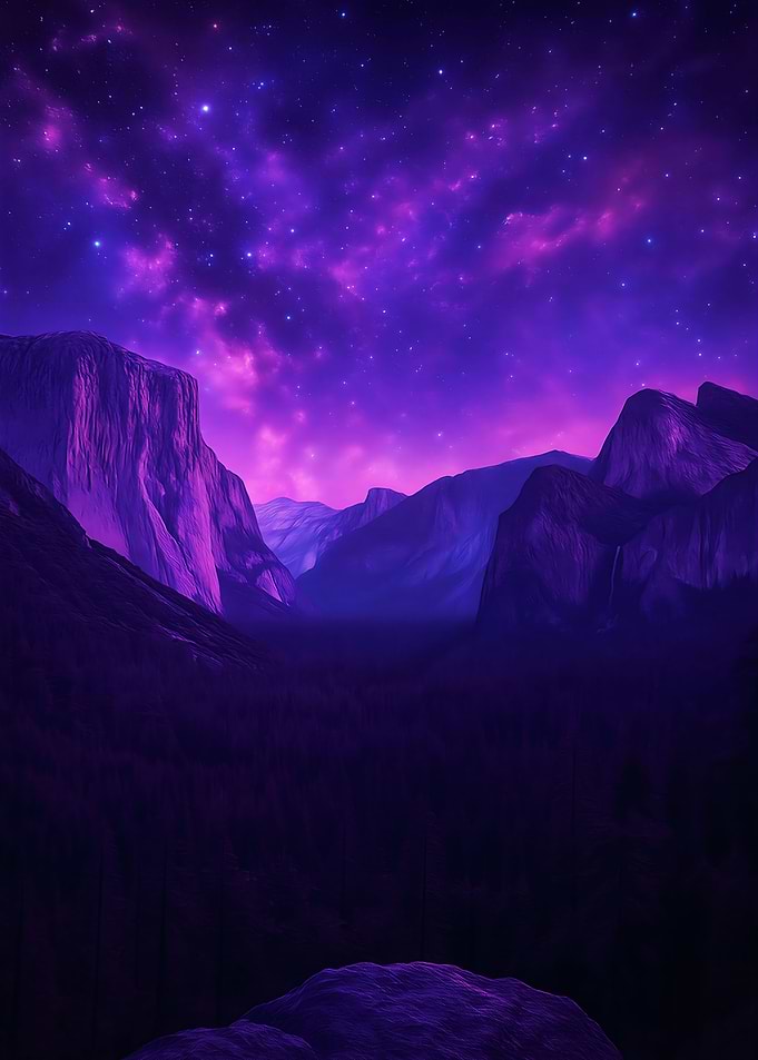 Yosemite Under A Cosmic Sky
