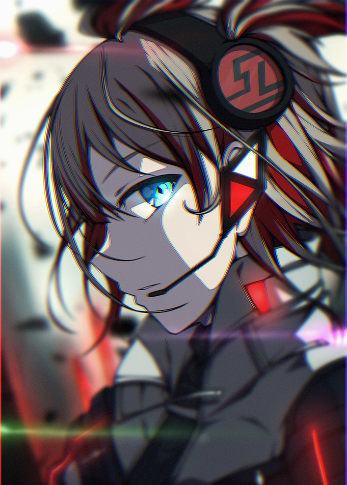 Anime Girl with Headphones and Mic