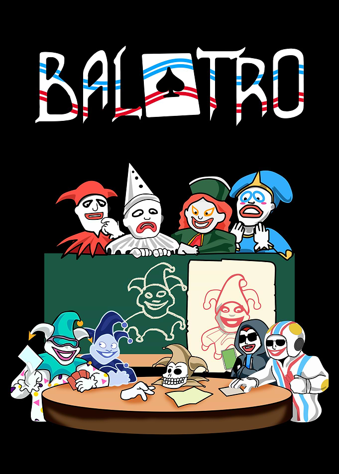 Balatro Clowns Playing Cards Illustration