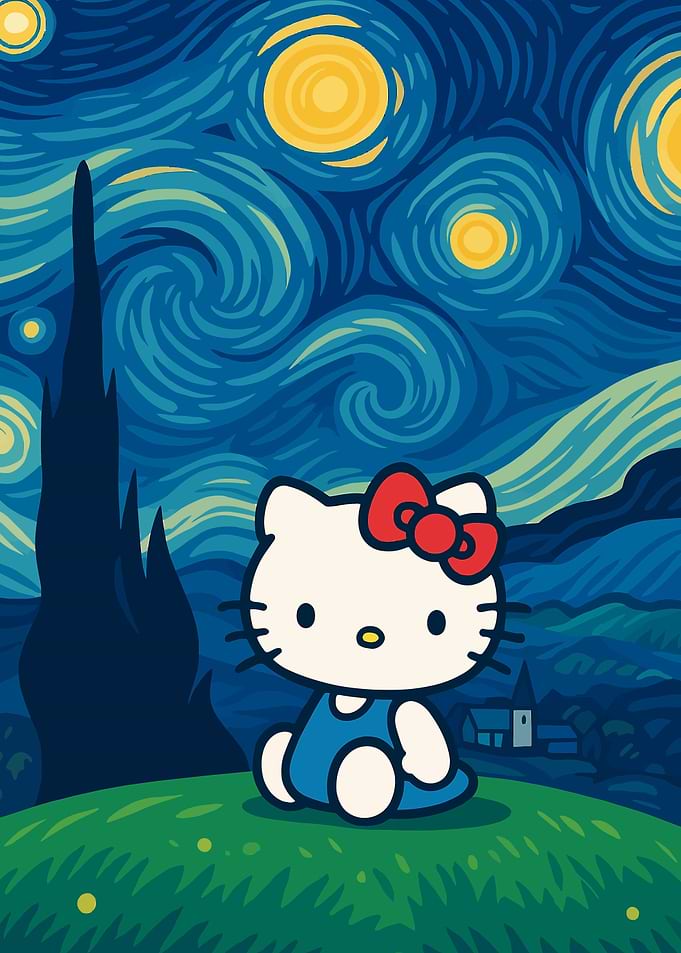 Hello Kitty Starry Night Parody